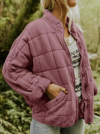 Übergroße Dicke Damenjacke - Modische und Bequeme Oberbekleidung in Rosa