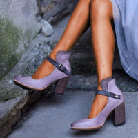 Helle- Stilvolle Mary Jane Pumps in Lila
