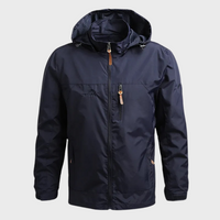 Herren Outdoor-Regenjacke mit Kapuze | Wasserabweisend in Blau