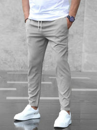 Ryan | Herren Legere Kordelzug Stretchhose in Grau