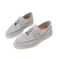 Hermina- Bequeme Mokassins mit Schlossdetail in Grau