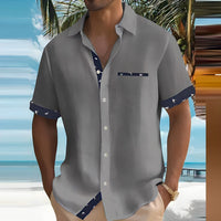 Bastian | Herren Kurzarm Hemd mit Kontrastdetails in Grau