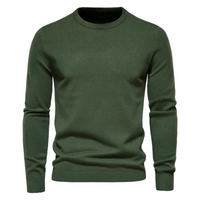 Herren-Pullover mit Rundhalsausschnitt in Grün
