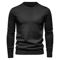 Herren-Pullover mit Rundhalsausschnitt in Schwarz