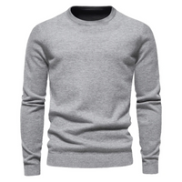 Herren-Pullover mit Rundhalsausschnitt in Grau