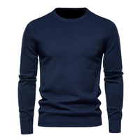 Herren-Pullover mit Rundhalsausschnitt in Blau