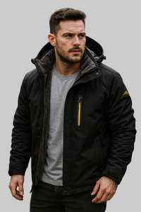 Herren-Winterjacke – Optimaler Schutz für kalte Tage in Schwarz