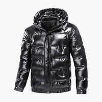 Herren Winterjacke mit Kapuze in Schwarz