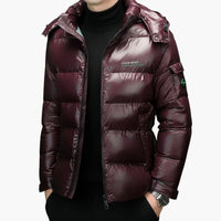 Herren Daunenjacke mit langen Ärmeln in Burgund