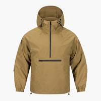 Herren Kapuzenjacke mit Brusttasche in Braun
