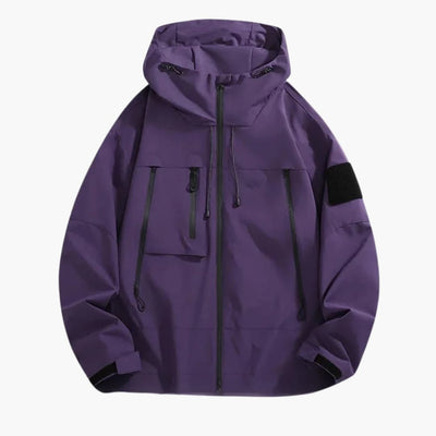 Herren Softshelljacke mit Kapuze und Reißverschlusstaschen