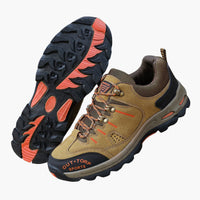 Herren Trekking- und Wanderschuhe mit Schnürung und profilierter Gummisohle in Khaki