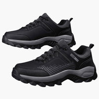 Herren Trekking Schuhe mit Schnürung und rutschfester Profilsohle in Schwarz