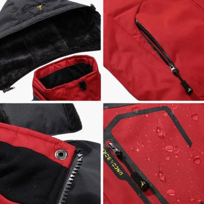 Herren Winterjacke mit Reißverschluss und abnehmbarer Kapuze