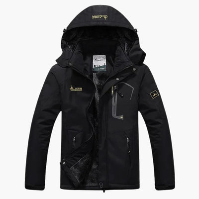 Herren Winterjacke mit Reißverschluss und abnehmbarer Kapuze