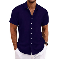 Herren Elegantes Jacquardhemd | Vielseitig und Stilvoll in Marineblau