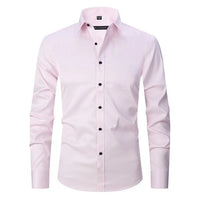 Herren Langarm Button Down Business Hemd mit Knopfverschluss in Rosa
