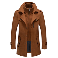 Herren Mantel Lang für den Winter - Modischer Übergangsmantel mit Eleganten Design in Braun