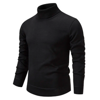 Herren-Rollkragenpullover – klassisches Design in Schwarz