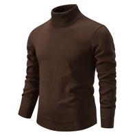 Herren-Rollkragenpullover – klassisches Design in Braun