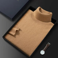 Herren-Rollkragenpullover – Elegantes Design, normale Passform, lange Ärmel in Braun