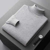 Herren-Rollkragenpullover – Elegantes Design, normale Passform, lange Ärmel in Grau