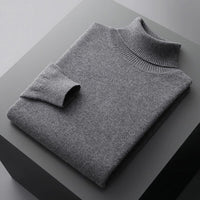 Herren-Rollkragenpullover – Elegantes Design, normale Passform, lange Ärmel in Dunkelgrau
