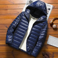 Florian | Steppjacke mit Kapuze für Winter in Marineblau (mit Kapuze)