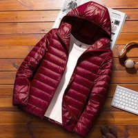 Florian | Steppjacke mit Kapuze für Winter in Weinrot (mit Kapuze)