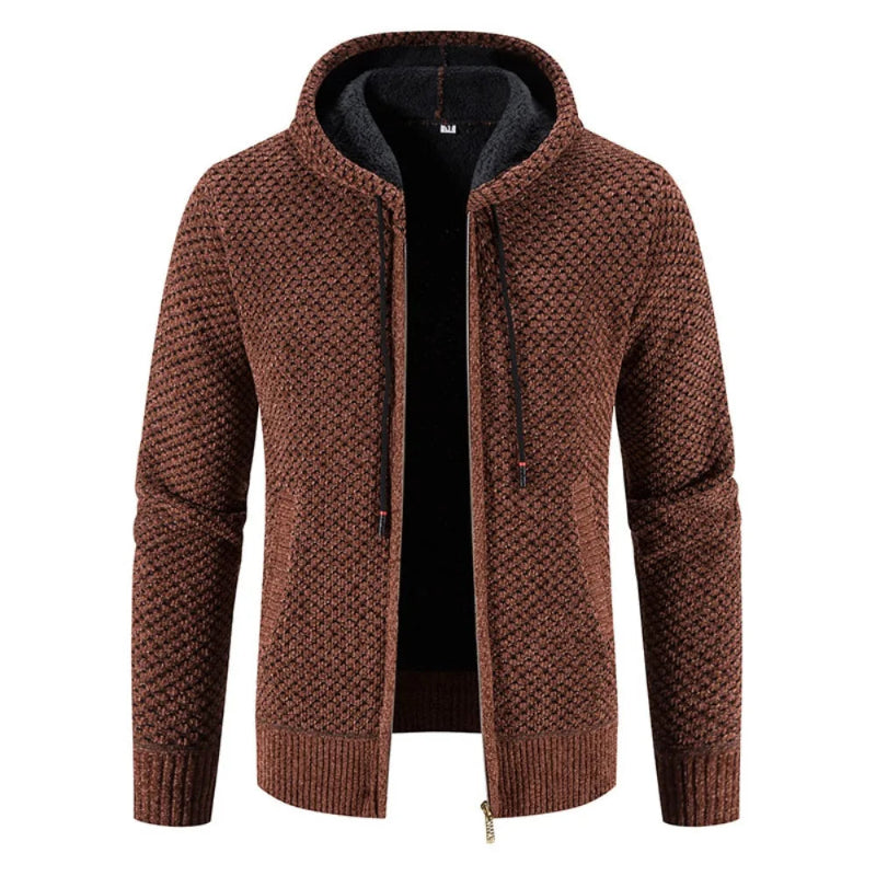 Herren Kapuzenjacke - Warme Reißverschlussjacke mit Fleecefutter für Herbst und Winter