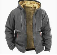 Herren Zip-Up Jacke mit Kapuze in Dunkelgrau