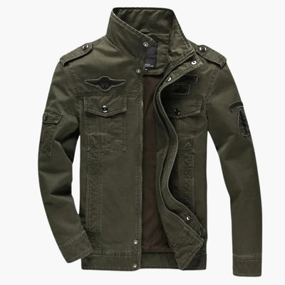 Herrenjacke im Military Style mit Stehkragen und Klappentaschen