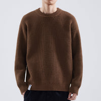 Herrenpullover Gant Pullover Herren Strukturierter Rundhals Modernes Design für Winter in Braun