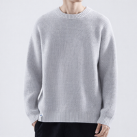 Herrenpullover Gant Pullover Herren Strukturierter Rundhals Modernes Design für Winter in Grau