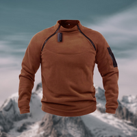 Herrenpullover Viertelzip mit Stehkragen für Frühling – Moderner Stil und Komfort für den Alltag in Braun