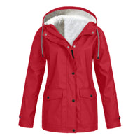 Regenjacke Damen Warm Gefüttert | Winddicht & Elegant in Rot