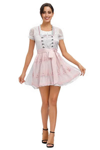 Damen Bayerisches Oktoberfest Dirndl Kleid in Rosa