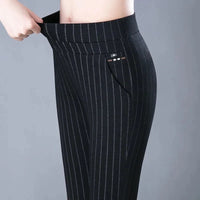 Damen Leichte Leggings | Hohe Taille in Schwarze Streifen