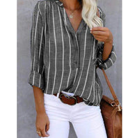Lilly® | Lässige gestreifte Bluse in Grau