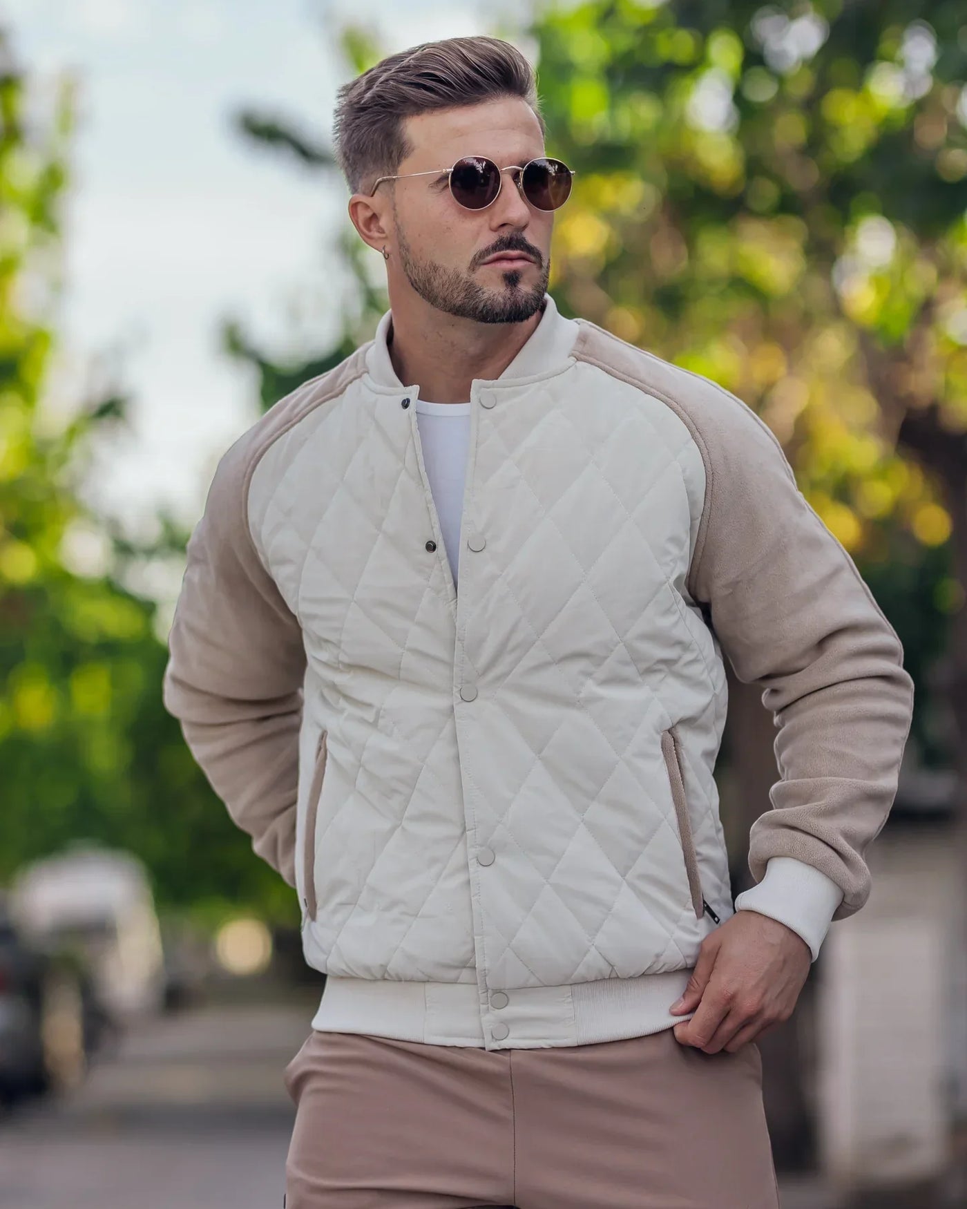 Ruben | Panelled Hybrid Bomberjacke