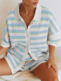 Caressa - Mehrfarbiges Strickset in Blau