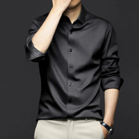 Justin | Herren Elegantes Business Hemd in Schwarz