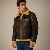 William - Klassische, dicke und warme Jacke für Herren in Braun