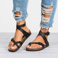 Danna - Retro-Damensandalen in Schwarz