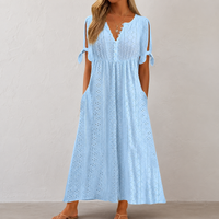 Siena - Luftiges Boho-Sommerkleid in Blau