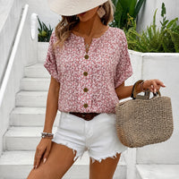 Lina - Sommer-Top mit floralen Mustern und femininem Akzent in Rosa