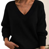 Mollie - Luftiger Damenpullover mit entspanntem Design in Schwarz