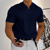 Jason - Herren-Trainingsshirt mit kurzen Ärmeln in Marineblau