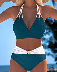 Camille - Schicker Bikini mit hoher Taille in Grün