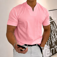 Jason - Herren-Trainingsshirt mit kurzen Ärmeln in Rosa